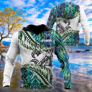 Aotearoa silver fern manaia paua shell 3d all over printed