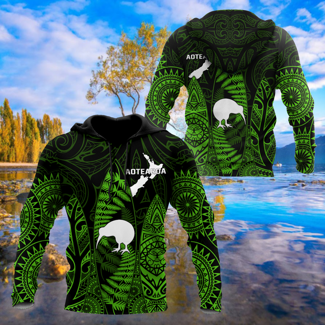 New zealand maori surf green 3d all over printed for men and women