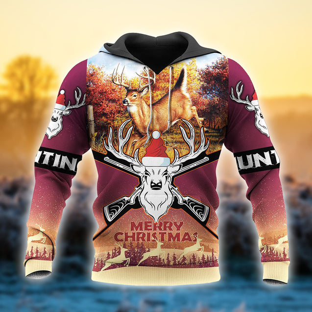 Merry Christmas - Deer Hunting 3D All Over Printed Shirts