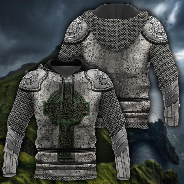 Irish Armor Knight Warrior Chainmail 3D All Over Printed Shirts For Men and Women AM280201-Apparel-TT-Hoodie-S-Vibe Cosy™