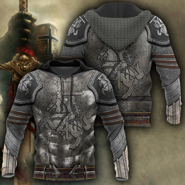 Lithuania Armor Knight Warrior Chainmail 3D All Over Printed Shirts For Men and Women AM120302-Apparel-TT-Hoodie-S-Vibe Cosy™