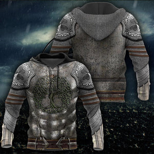 Irish Armor Warrior Knight Chainmail 3D All Over Printed Shirts For Men and Women AM260201-Apparel-TT-Hoodie-S-Vibe Cosy™