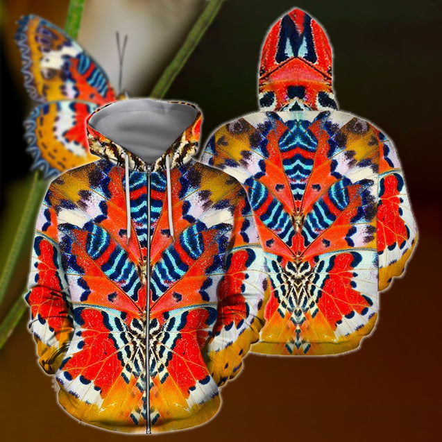 3D All Over Print Colorful Butterfly Hoodie NNK-Apparel-NNK-Zipped Hoodie-S-Vibe Cosy™