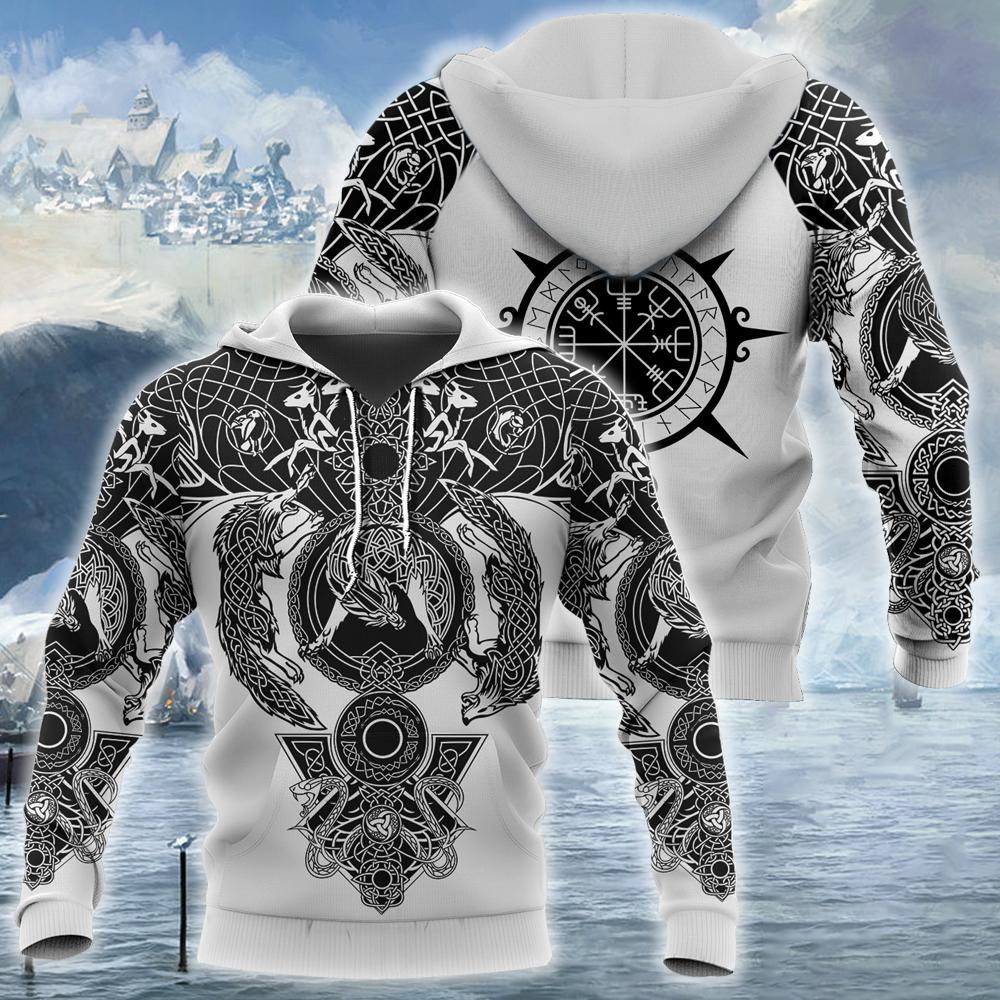 Viking Tattoo All-Over Print-Apparel-HP Arts-Hoodie-S-Vibe Cosy™