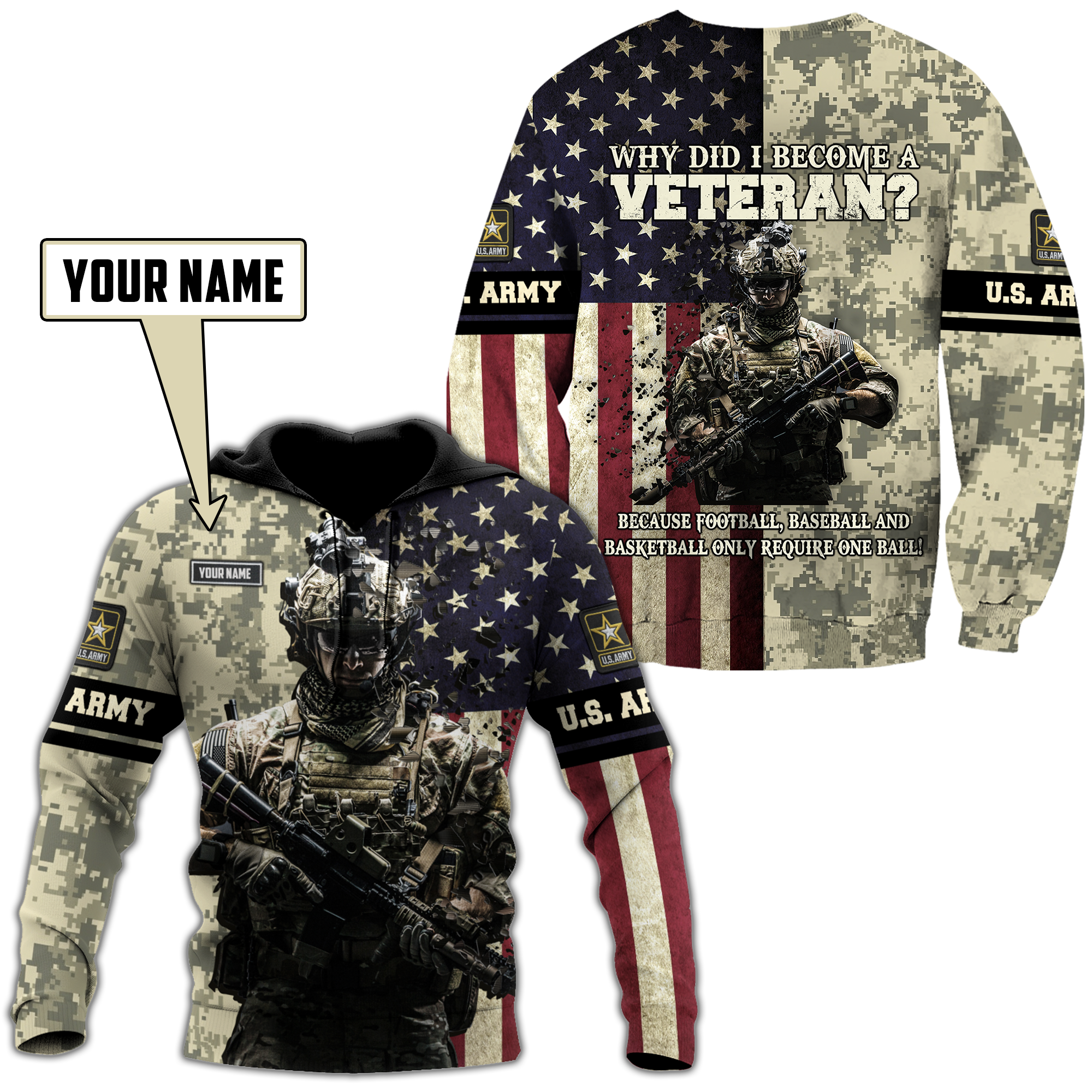 US Army Veteran 3D All Over Printed Shirts For Men and Women DQB16102001ST