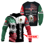 Mexican Skull-American Grown With American Roots 3D All Over Printed Shirts DQB10092003