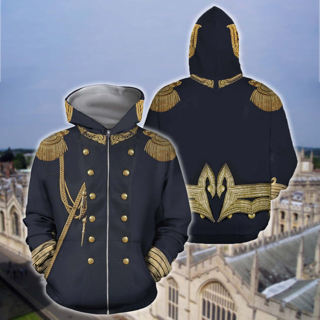 3D All Over Print Black Royal Hoodie-Apparel-PHL-Zipped Hoodie-S-Vibe Cosy™