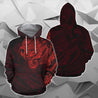 Maori Tattoo Style All Over Hoodie Red Version NVD-Apparel-Dung Van-Hoodie-S-Vibe Cosy™