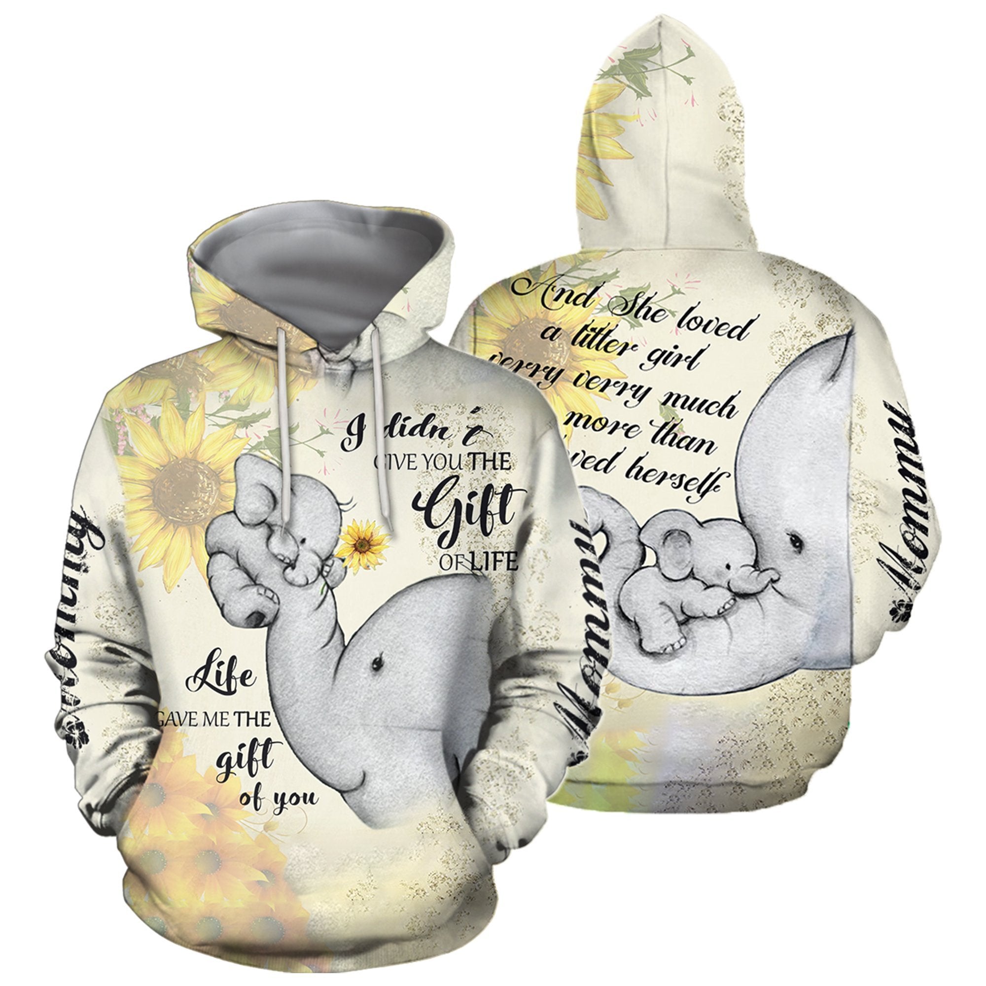 3D All Over Print Love Mom Elephant Hoodie-Apparel-Khanh Arts-Hoodie-S-Vibe Cosy™