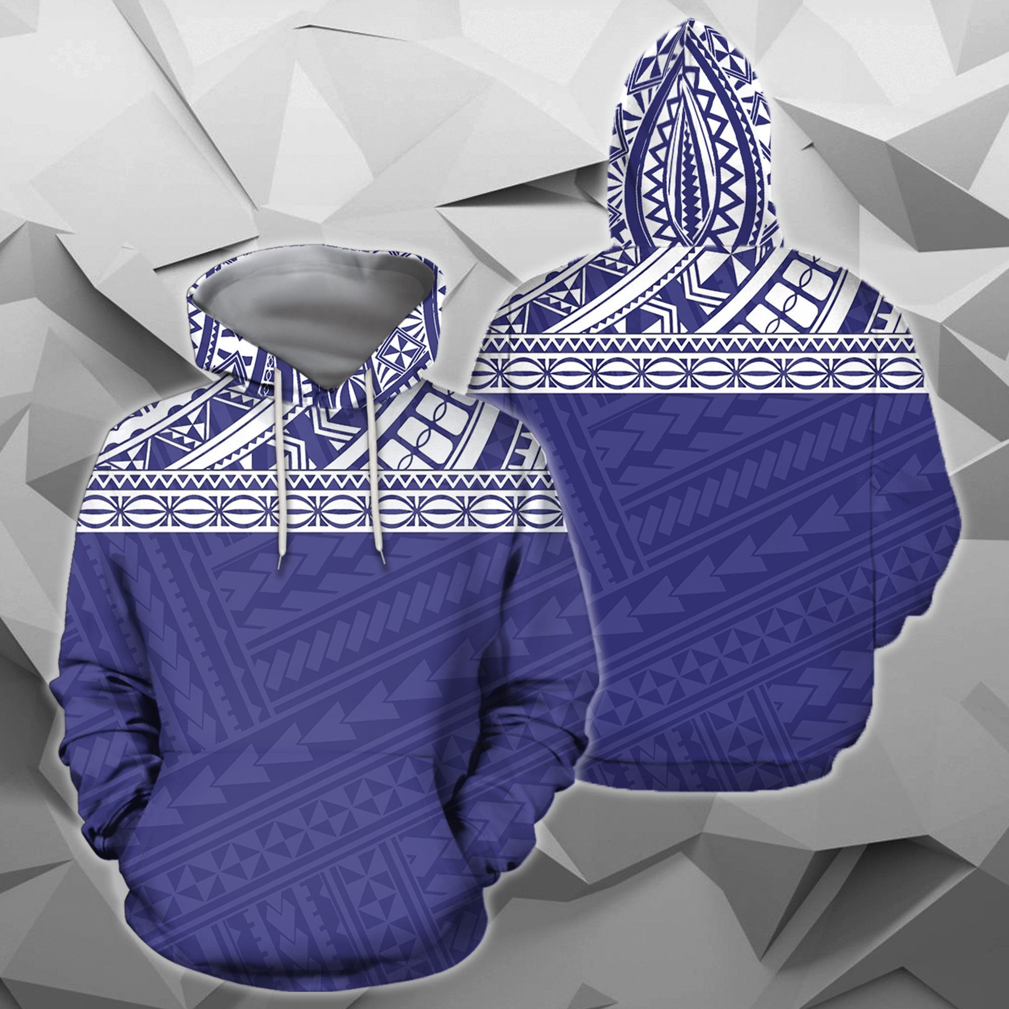 Poly All Over Hoodies - Blue Version - BN04-Apparel-Khanh Arts-Hoodie-S-Vibe Cosy™