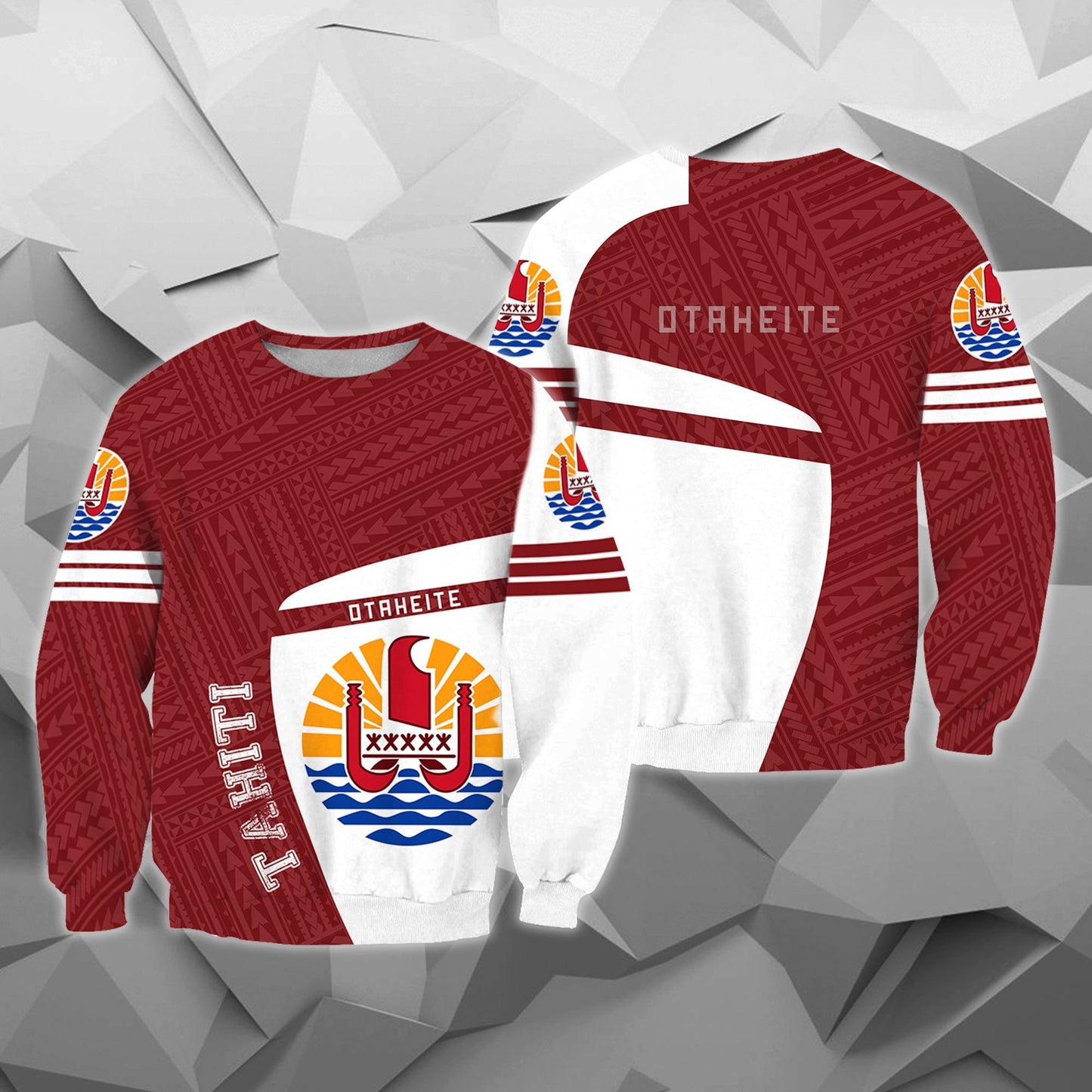 Tahiti French Polynesia Zip-up Hoodie - Premium Style J1-Apparel-Khanh Arts-Sweat Shirt-S-Vibe Cosy™