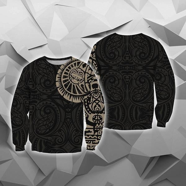 Maori Tattoo New Zealand All Over Hoodie NVD-Apparel-Dung Van-Sweat Shirt-S-Vibe Cosy™