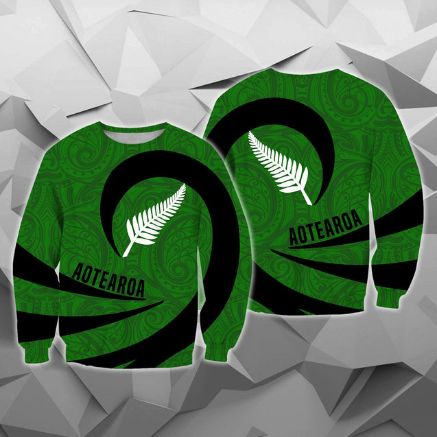 Aotearoa Hoodie Silver Fern Roll Into My Heart PL04-Apparel-PL8386-Sweat Shirt-S-Vibe Cosy™