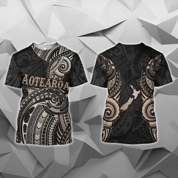 Maori Tattoo with Map New Zealand All Over Hoodie HC0805-Apparel-Huyencass-T-Shirt-S-Vibe Cosy™