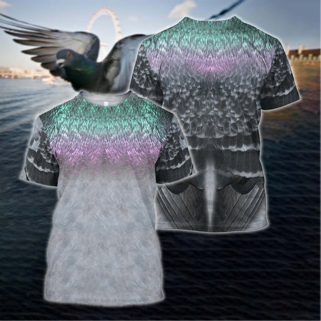 3D All Over Printed Pigeon Cover Shirts-Apparel-HP Arts-T-Shirt-S-Vibe Cosy™