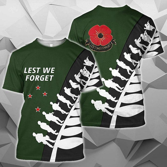 Lest We Forget - New Zealand Hoodie Green K5-Apparel-Khanh Arts-T-Shirt-S-Vibe Cosy™