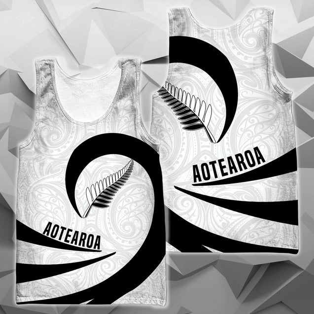 Aotearoa Hoodie Silver Fern Roll Into My Heart 03 TH5-Apparel-Khanh Arts-Tank Top-S-Vibe Cosy™