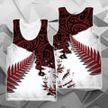 New Zealand Maori Fern Red Edition Zip Hoodie NVD-Apparel-Dung Van-Tank Top-S-Vibe Cosy™