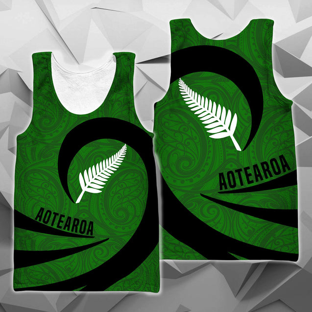 Aotearoa Hoodie Silver Fern Roll Into My Heart PL04-Apparel-PL8386-Tank Top-S-Vibe Cosy™