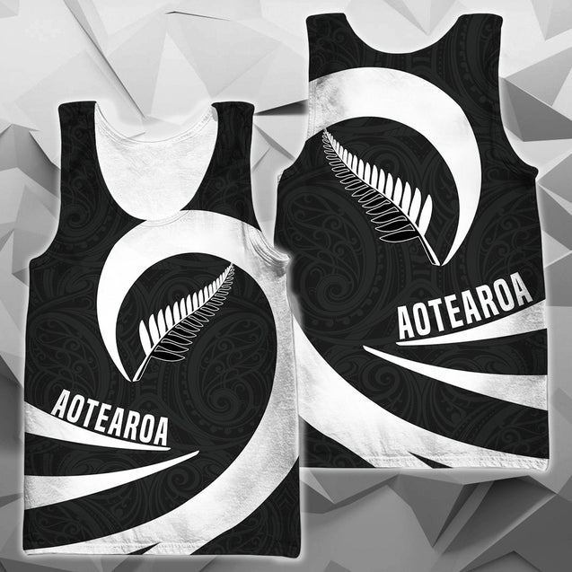 Aotearoa Hoodie Silver Fern Roll Into My Heart PL 01-Apparel-PL8386-Tank Top-S-Vibe Cosy™