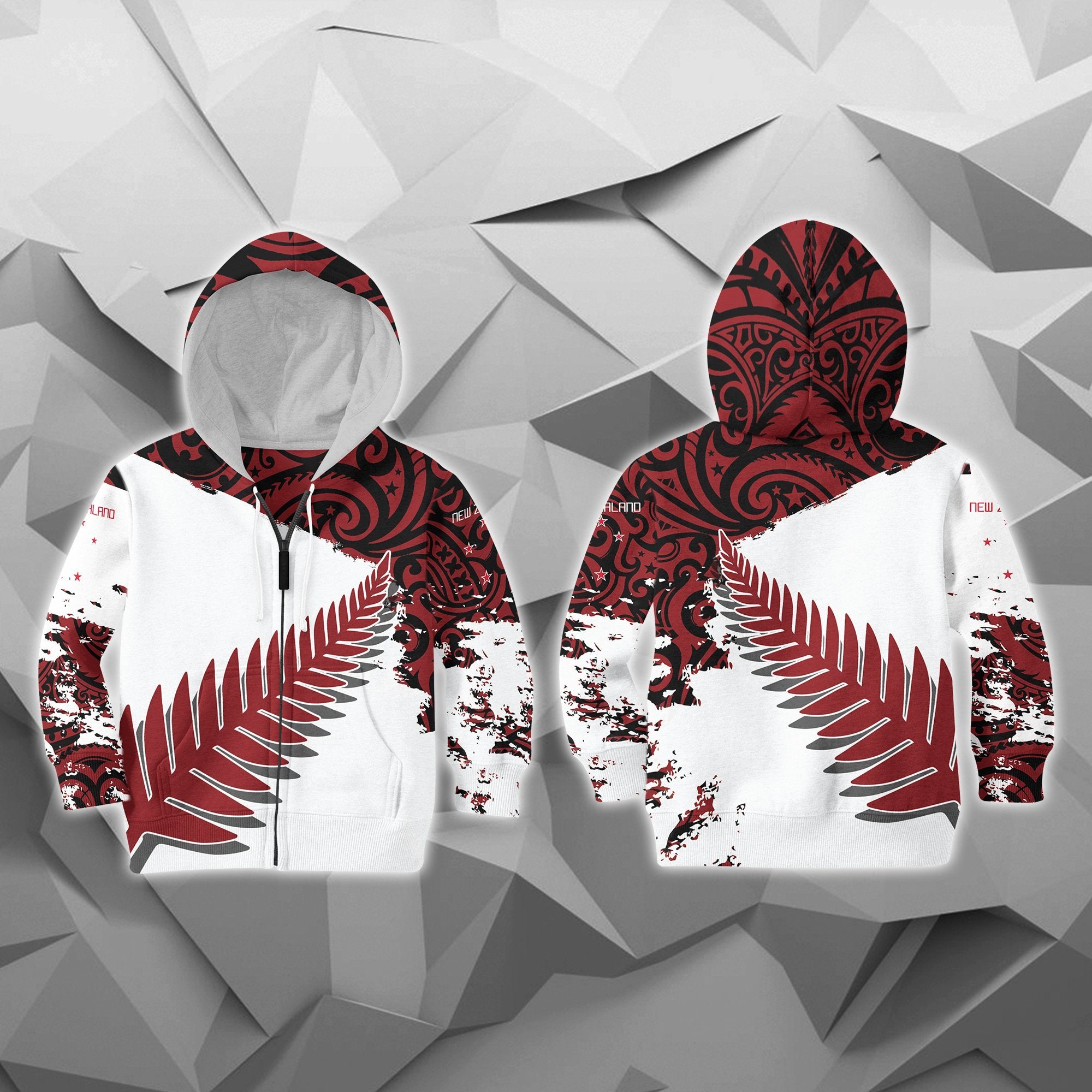 3D All Over New Zealand Kids Hoodie-Apparel-Khanh Arts-Zipped Hoodie-YOUTH XS-Vibe Cosy™