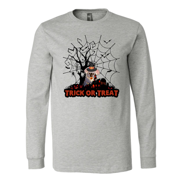 Australian Koala Trick or Treat Halloween T-Shirt 02 H9-T-SHIRTS-HP Arts-Canvas Long Sleeve Shirt-Athletic Heather-S-Vibe Cosy™