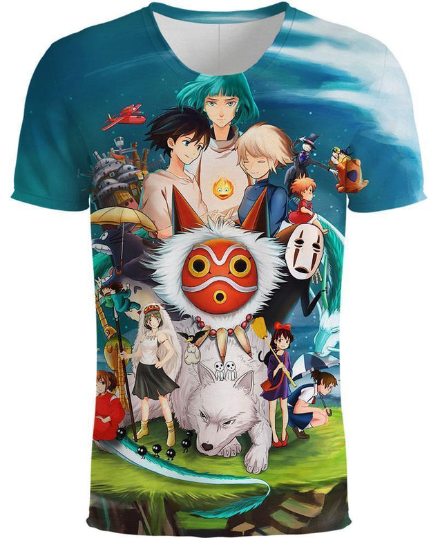 The Blue Sky-ghibli-RoosterArt-T-Shirt-S-Vibe Cosy™