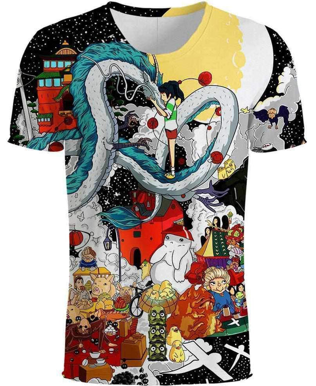 Happy Night-ghibli-RoosterArt-T-Shirt-S-Vibe Cosy™