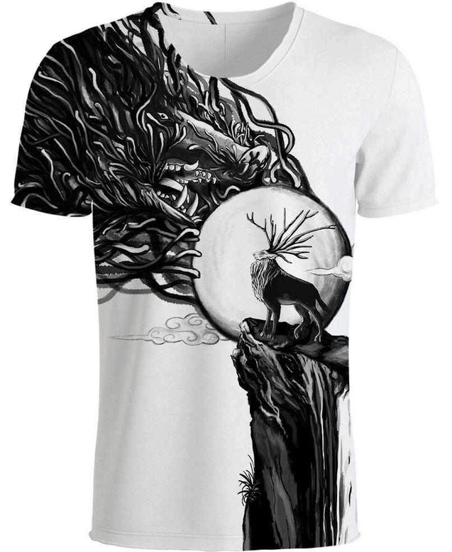 A God Of Life And Death-ghibli-RoosterArt-T-Shirt-S-Vibe Cosy™