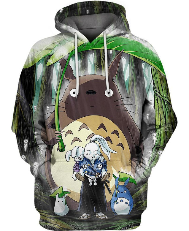 Jotaro and Totoro-ghibli-RoosterArt-Hoodie-S-Vibe Cosy™