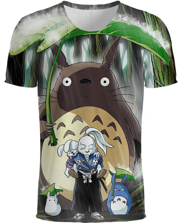 Jotaro and Totoro-ghibli-RoosterArt-T-Shirt-S-Vibe Cosy™