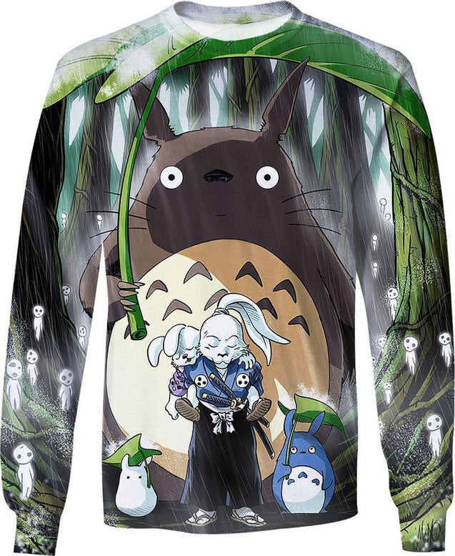Jotaro and Totoro-ghibli-RoosterArt-Sweatshirt-S-Vibe Cosy™