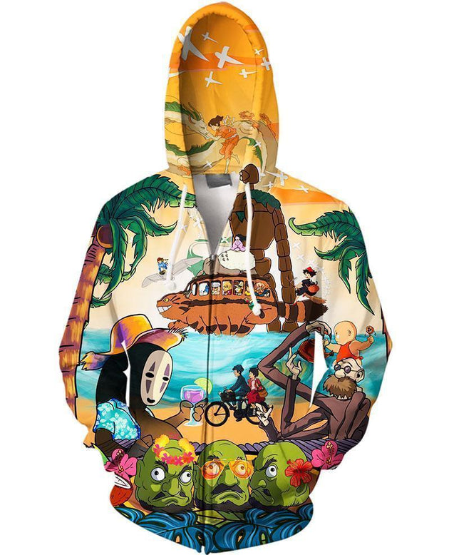 Summer Vacation-ghibli-RoosterArt-Zip-S-Vibe Cosy™