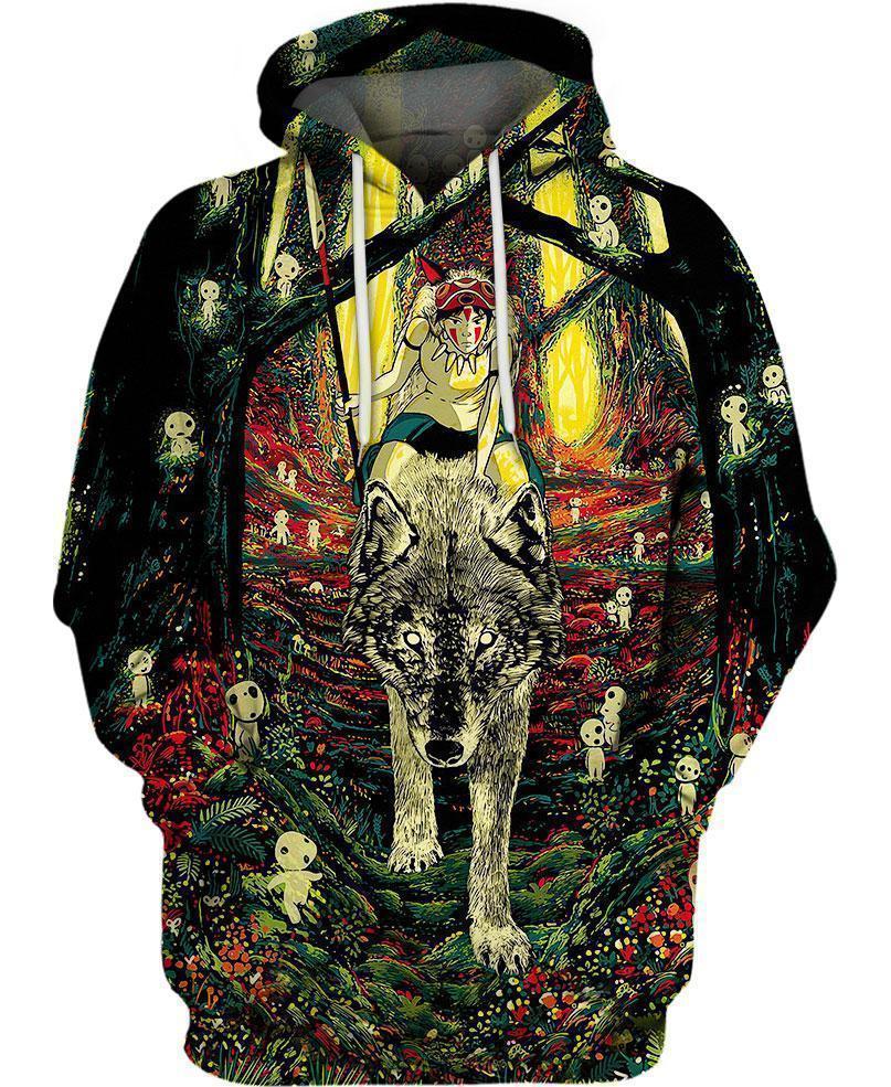 Princess In The Forest-ghibli-RoosterArt-Hoodie-S-Vibe Cosy™