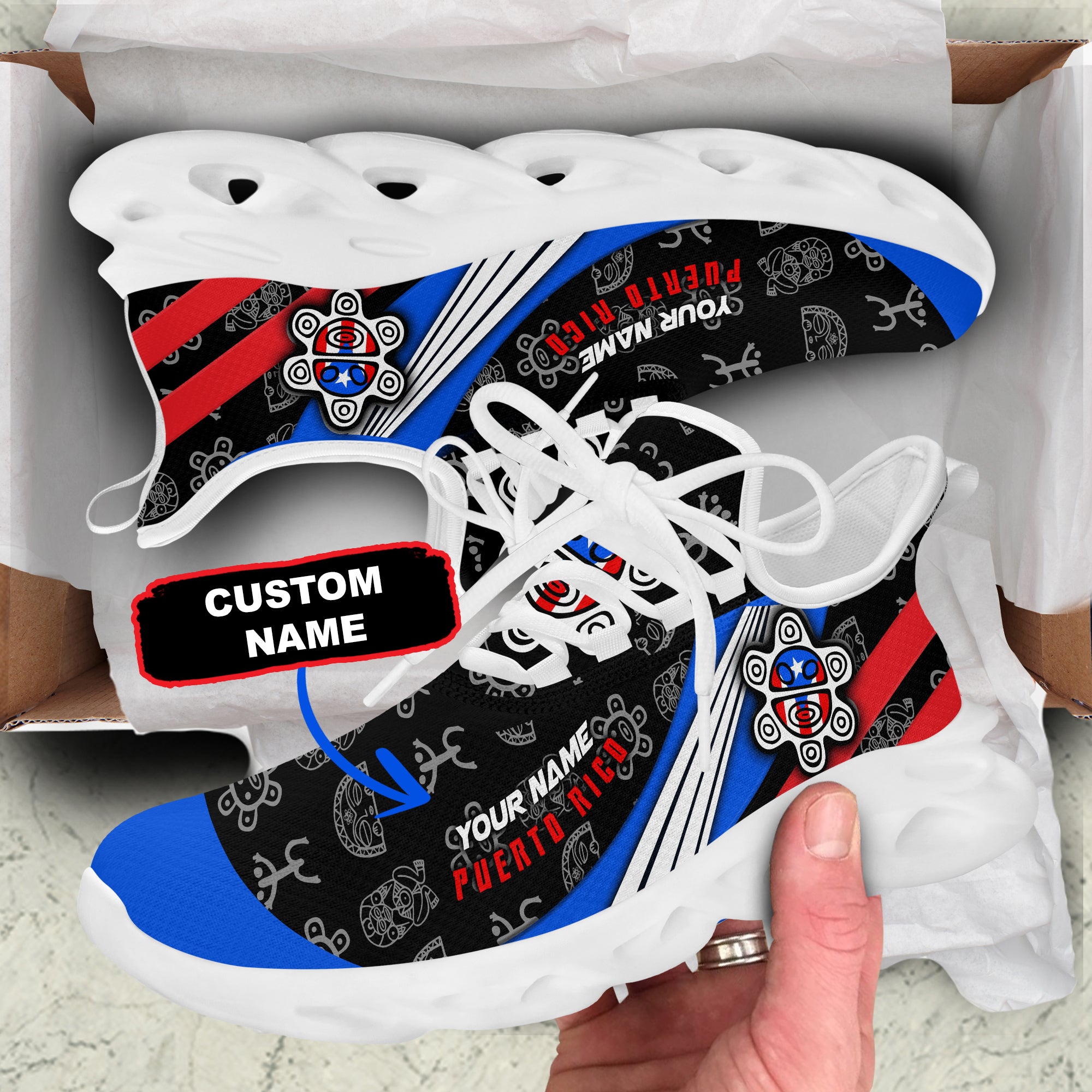 Customize Name Puerto Rico Clunky Sneaker