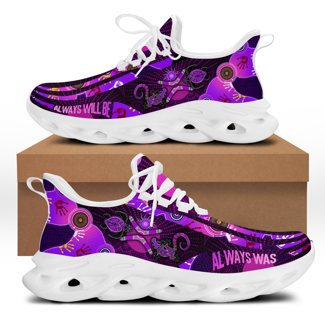 Aboriginal Purple Turtle Lizard Clunky Sneaker Shoes