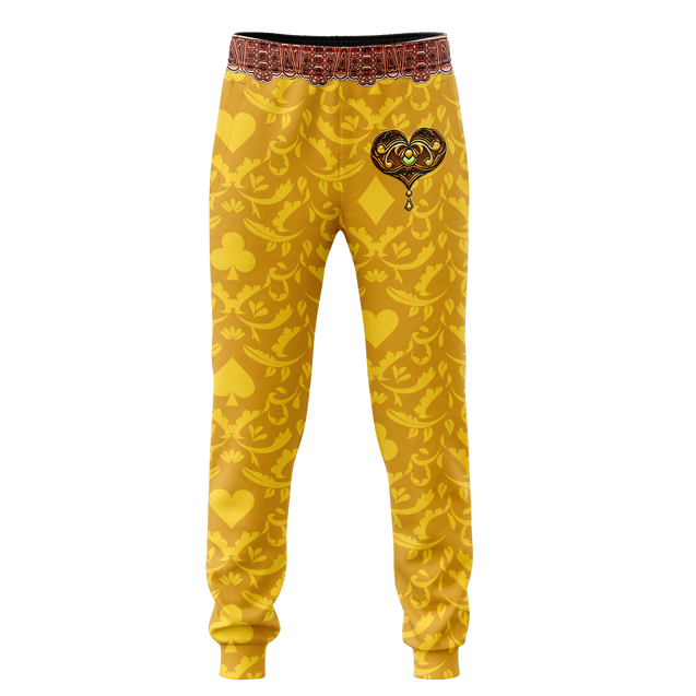 Yellow Alpha King Heart Lion 3D All Over Printed Combo Hoodie + Sweatpant