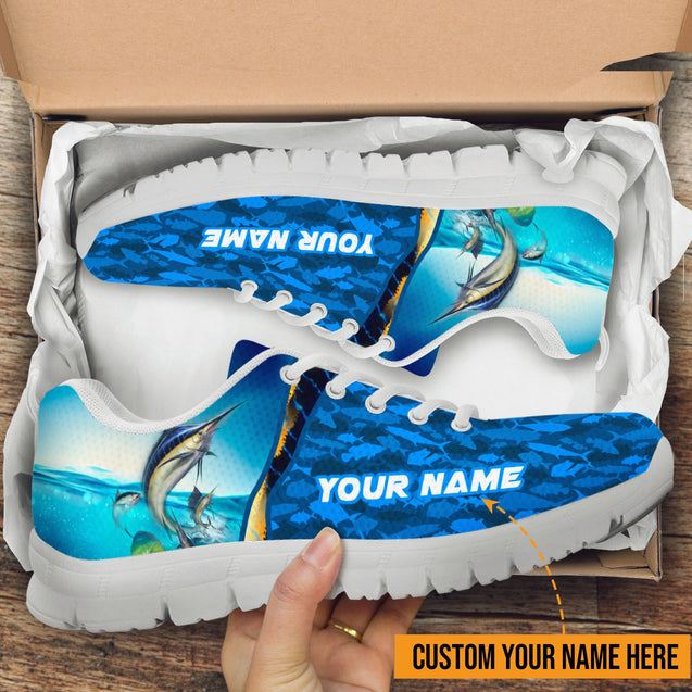 Marlin fishing Team Billfish Custom name Low Top Sneaker Shoes