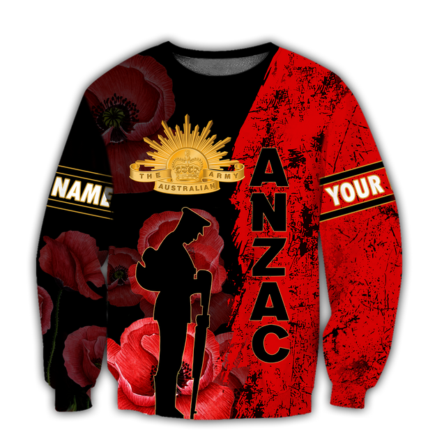 Premium Personalized Anzac Day Poppy 3D Printed Unisex Shirts TN