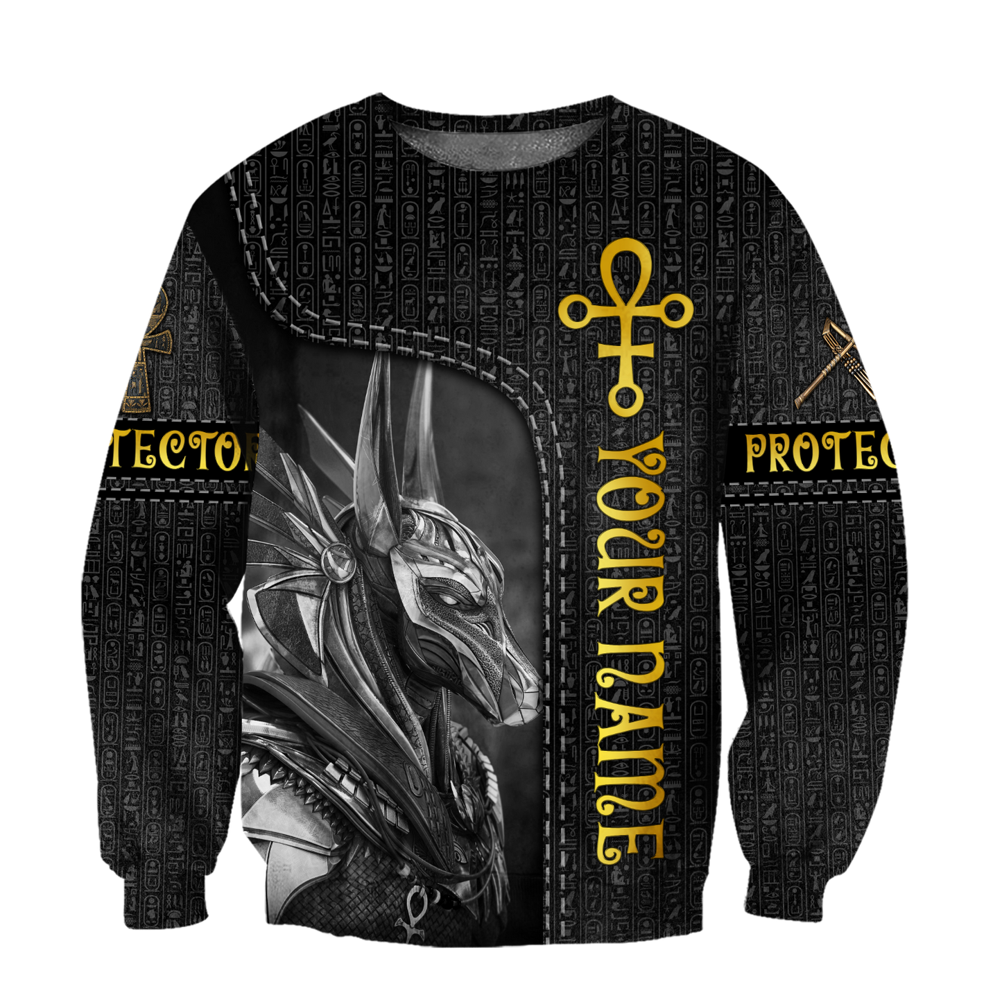 Custom name Anubis Egyptian God the Protector 3D design print shirts