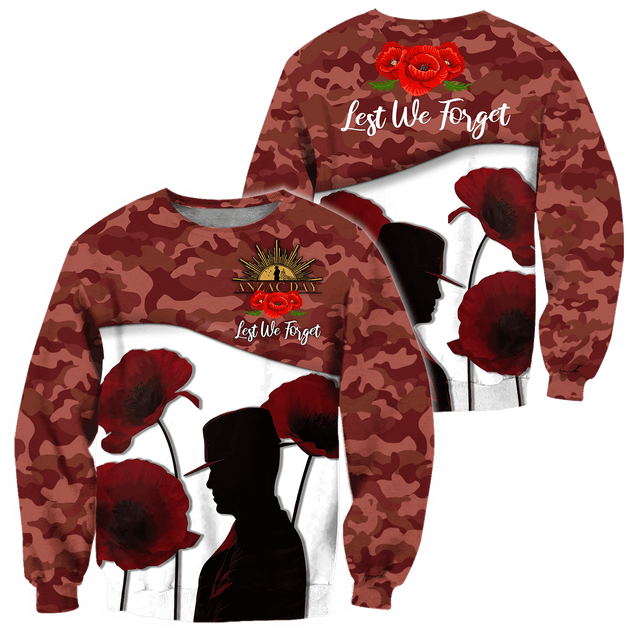 Premium Anzac Day Lest We Forget 3D Printed Unisex Shirts TN HHT06042104