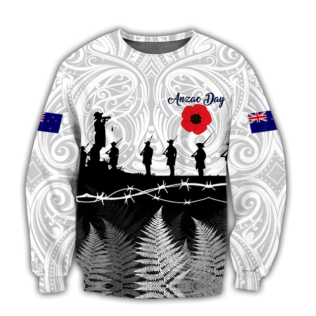 Premium Anzac Day New Zealand Maori Tattoo 3D Printed Unisex Shirts TN