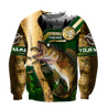 Custom name Walleye Master Fishing camo 3D print shirts