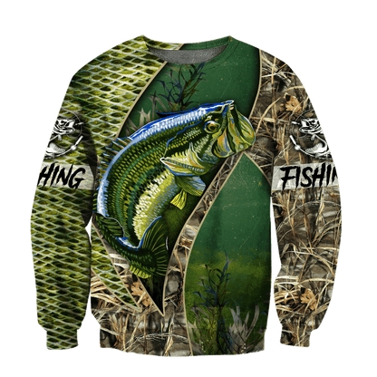 Bass Fishing Real Painting camo 3D print shirts