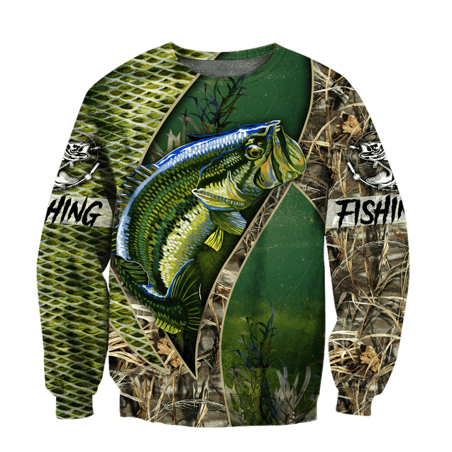 Bass Fishing Real Painting camo 3D print shirts