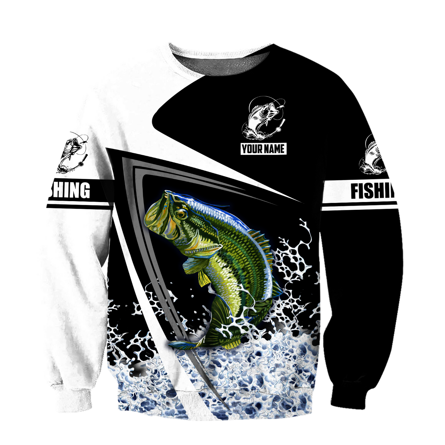 Custom name Bass Fishing Hoodie 3D print shirts