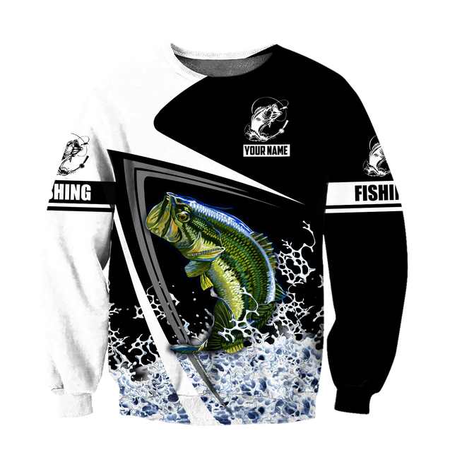 Custom name Bass Fishing Hoodie 3D print shirts