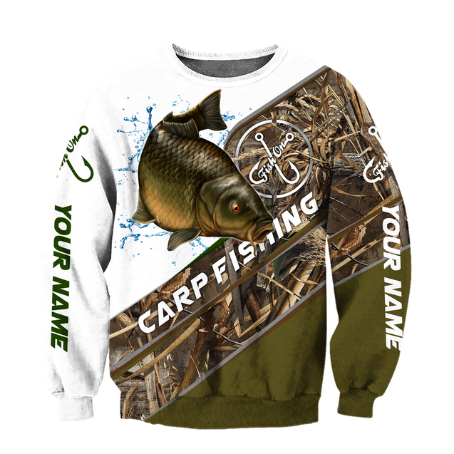 Custom name Carp Fishing camo 3D print shirts