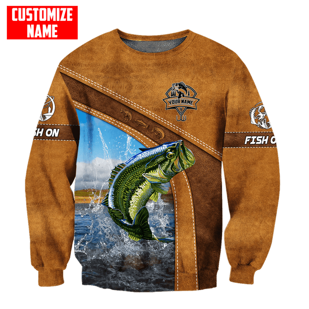 Custom name Bass Fishing Jumping 3D printed shirts