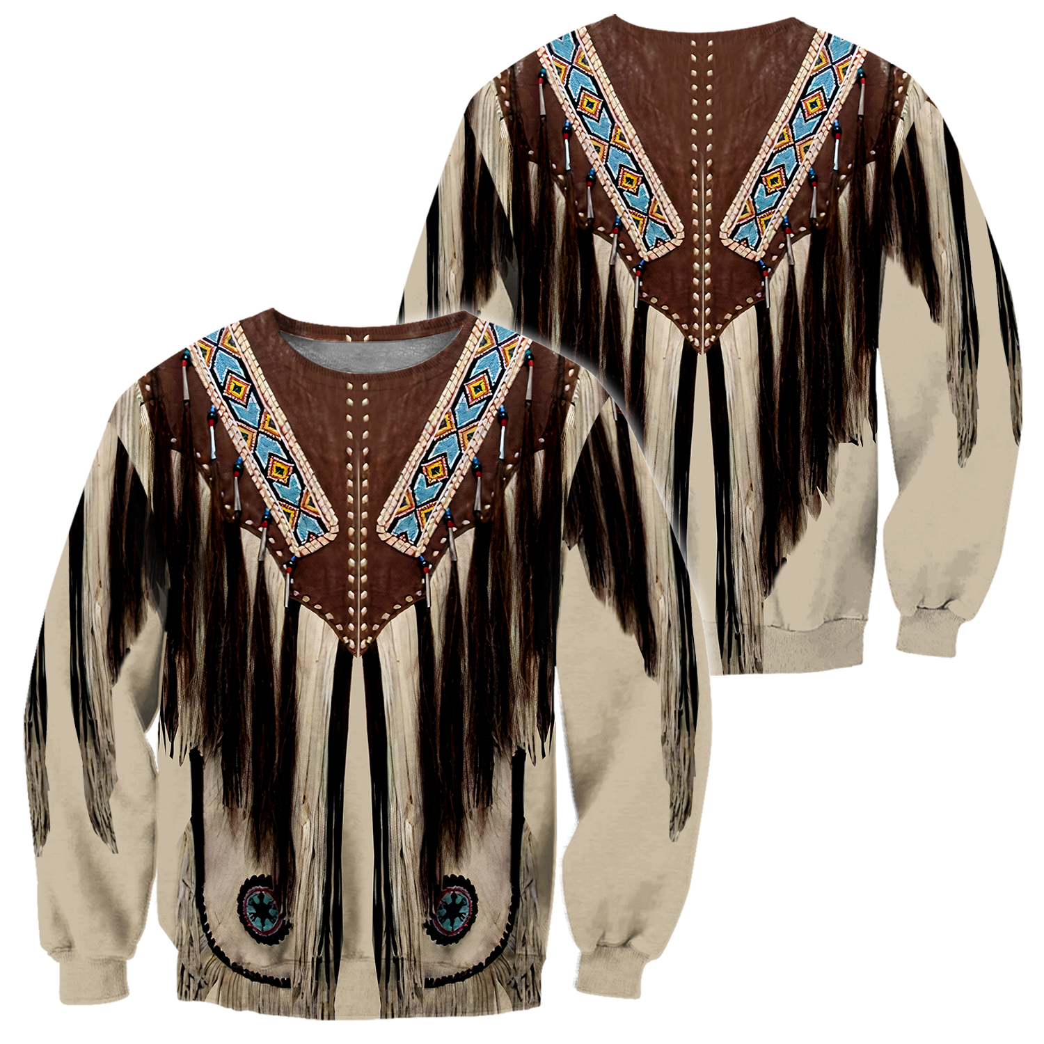 Native Cowboy Jacket No11 Cosplay 3D Over Printed Unisex Deluxe Hoodie ML